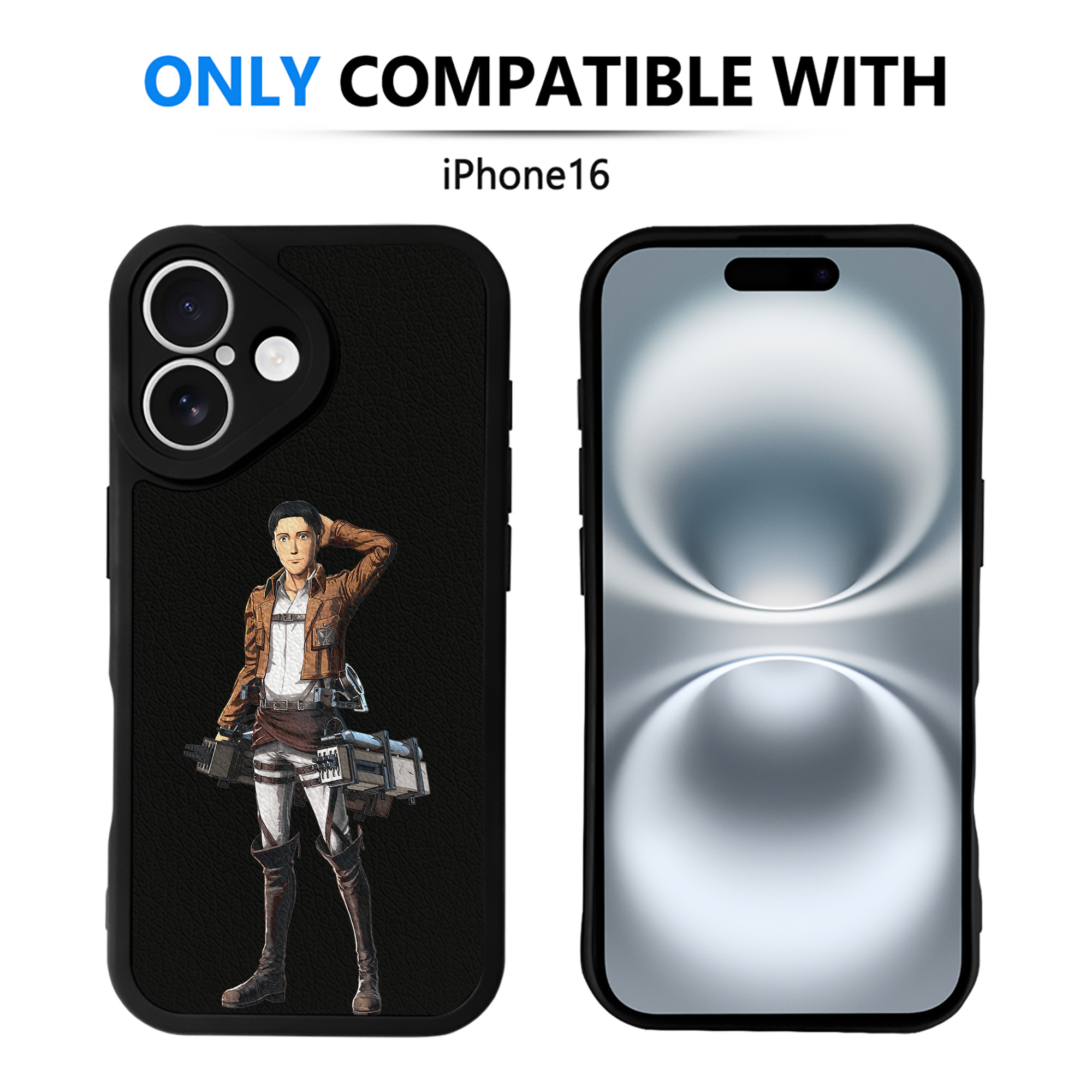 （画像用） 進撃の巨人 Attack on Titan 【iPhone 16シリーズ対応】シリコンスマホケース（レザー調） 材質：シリコン